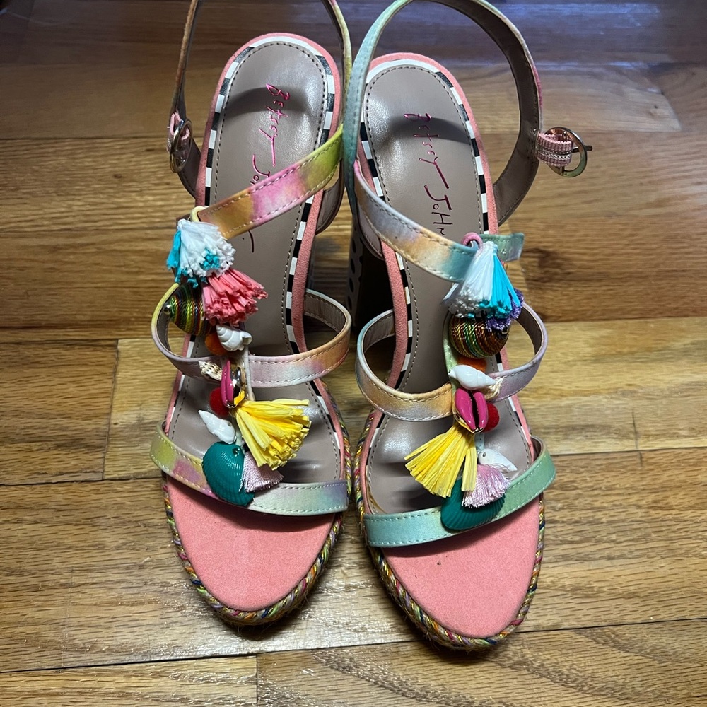 Betsey Johnson Colorful Tassel Sandals